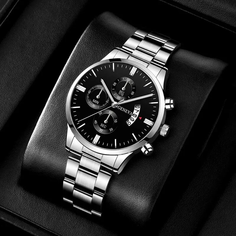 "Men's Luxury Quartz Watch – Business Style with Calendar"