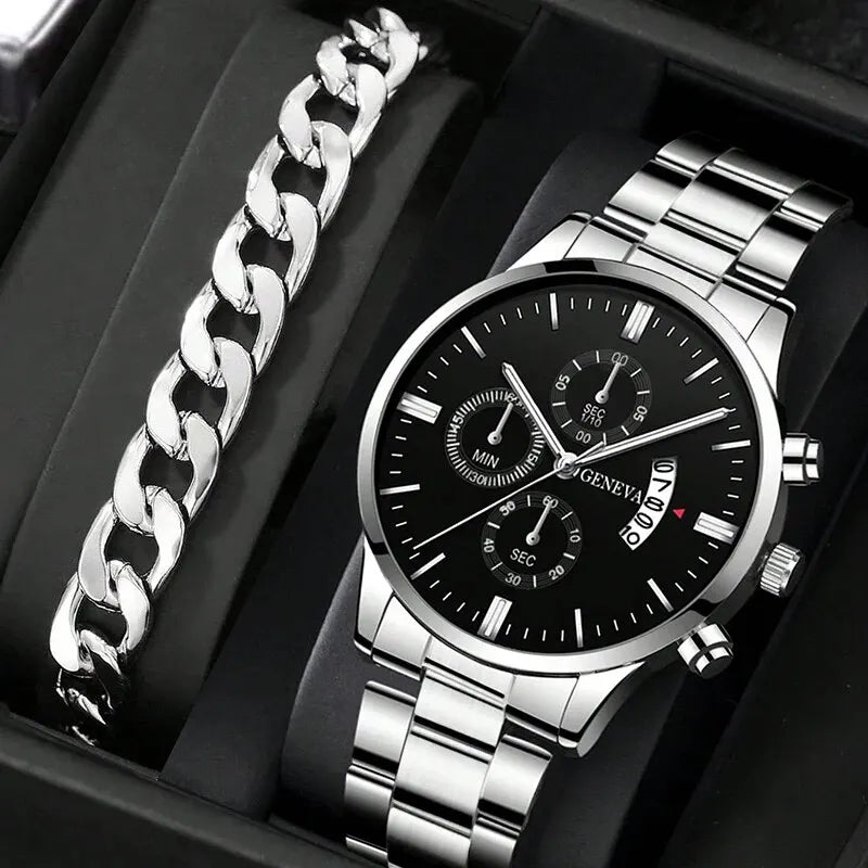 "Men's Luxury Quartz Watch – Business Style with Calendar"