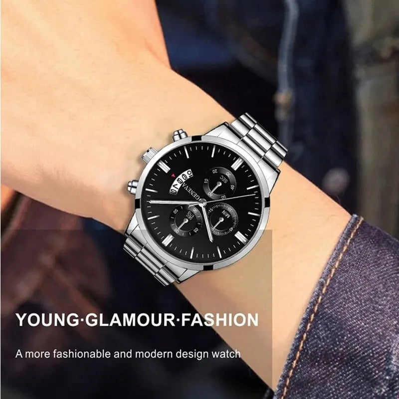 "Men's Luxury Quartz Watch – Business Style with Calendar"