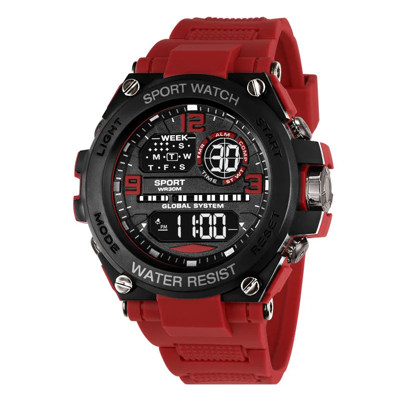 "Men's Luxury Digital Sports Watch – Waterproof, Stopwatch, Calendar"