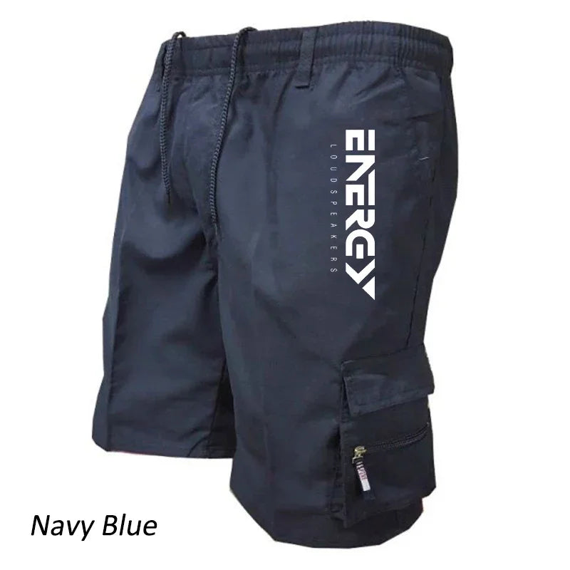 "g"Men's Outdoor Cargo Shorts – Elastic Waist, Quick Dry, Multi-Pocket, Cyclin